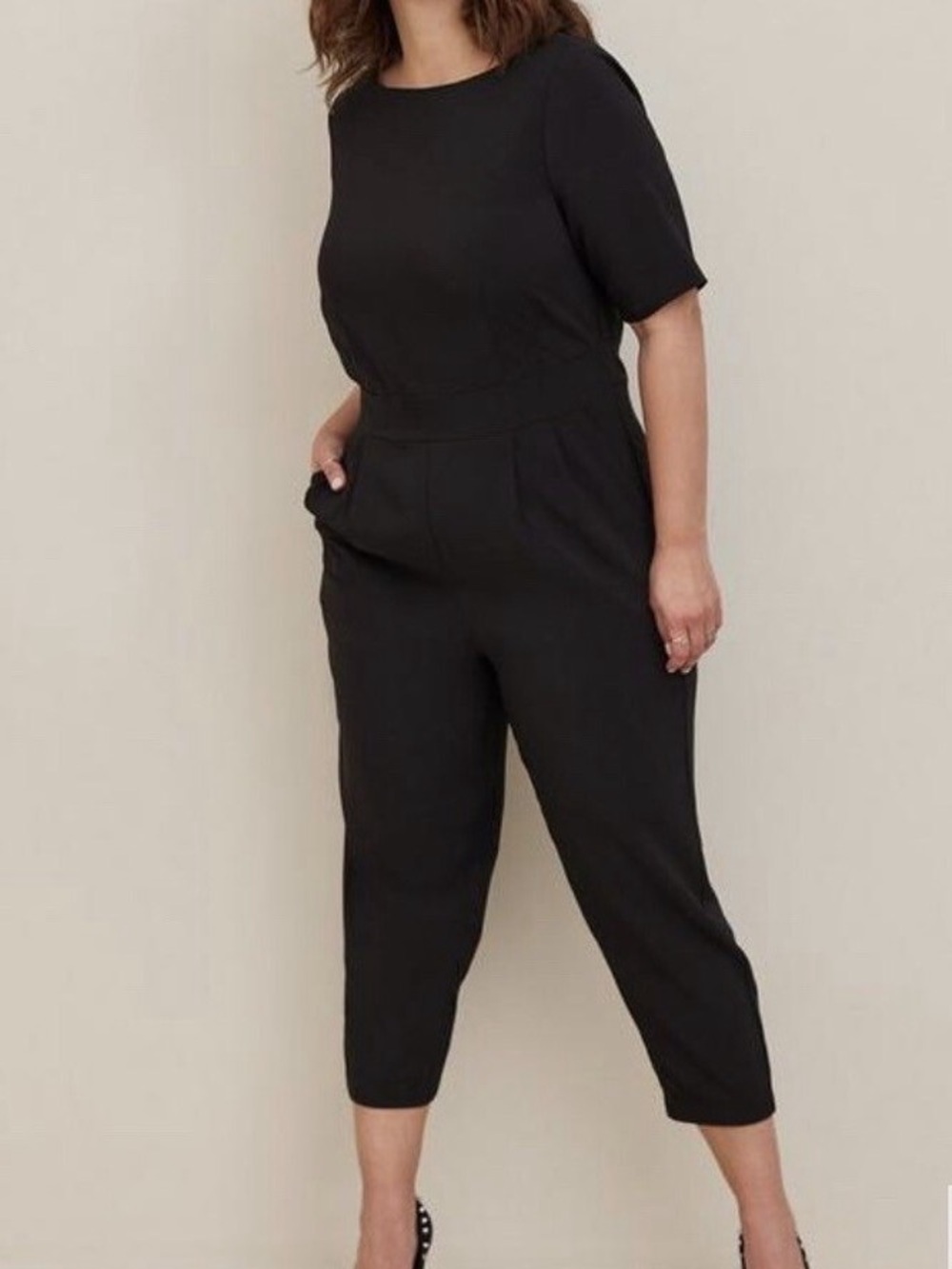 Torrid Black Studio Refined Crepe Boat Neck Jumpsuit Size 18 Plus Size